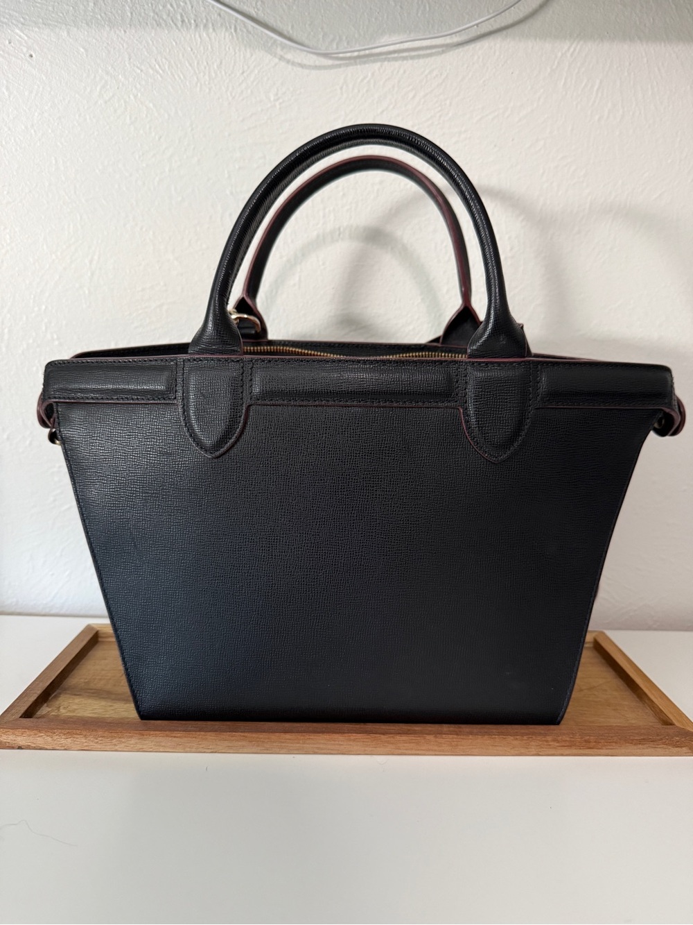 Longchamp Leather Heritage Tote Bag in Black - Picture 3 of 10